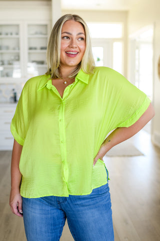 Bright Idea Button Down in Citrus-Short Sleeves-Ave-Motis & Co Boutique, Women's Fashion Boutique in Carthage, Missouri