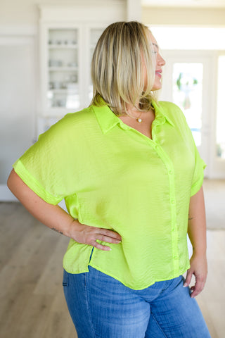 Bright Idea Button Down in Citrus-Short Sleeves-Ave-Motis & Co Boutique, Women's Fashion Boutique in Carthage, Missouri