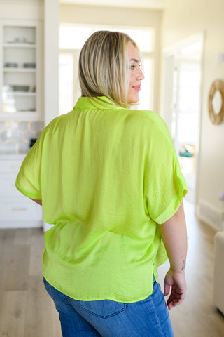 Bright Idea Button Down in Citrus-Short Sleeves-Ave-Motis & Co Boutique, Women's Fashion Boutique in Carthage, Missouri