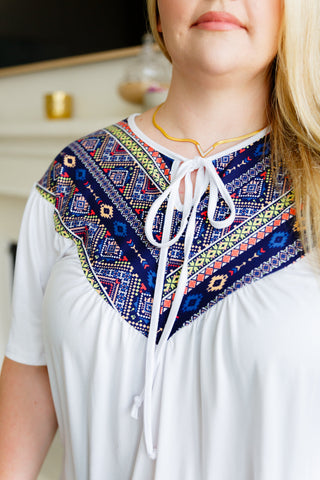 Casually Boho Keyhole Neckline Top-Short Sleeves-Ave-Motis & Co Boutique, Women's Fashion Boutique in Carthage, Missouri