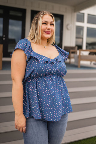 Connect the Dots Peplum Blouse-Short Sleeves-Ave shops-Motis & Co Boutique, Women's Fashion Boutique in Carthage, Missouri