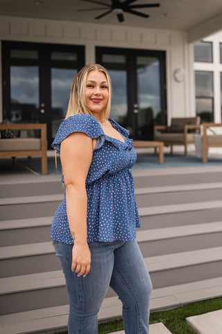 Connect the Dots Peplum Blouse-Short Sleeves-Ave shops-Motis & Co Boutique, Women's Fashion Boutique in Carthage, Missouri