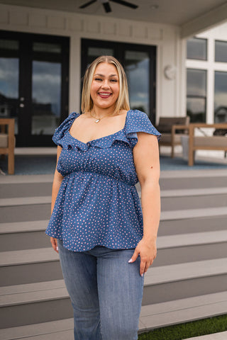 Connect the Dots Peplum Blouse-Short Sleeves-Ave shops-Motis & Co Boutique, Women's Fashion Boutique in Carthage, Missouri