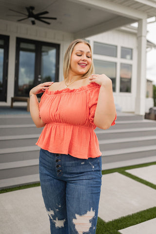 Don't Be Shy Off the Shoulder Blouse-Short Sleeves-Ave-Motis & Co Boutique, Women's Fashion Boutique in Carthage, Missouri