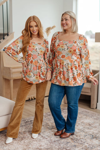 Fall For Florals Babydoll Top-Sweaters-Ave-Motis & Co Boutique, Women's Fashion Boutique in Carthage, Missouri