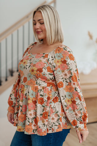 Fall For Florals Babydoll Top-Sweaters-Ave-Motis & Co Boutique, Women's Fashion Boutique in Carthage, Missouri