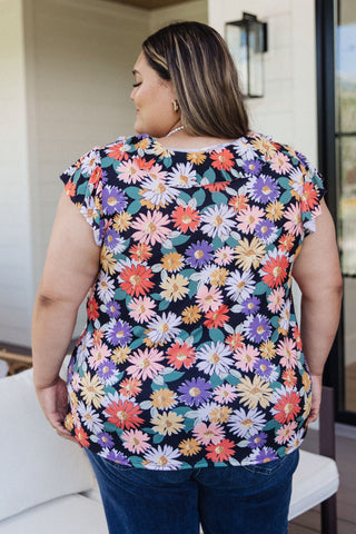 Flower Power Floral Top-Short Sleeves-Ave-Motis & Co Boutique, Women's Fashion Boutique in Carthage, Missouri