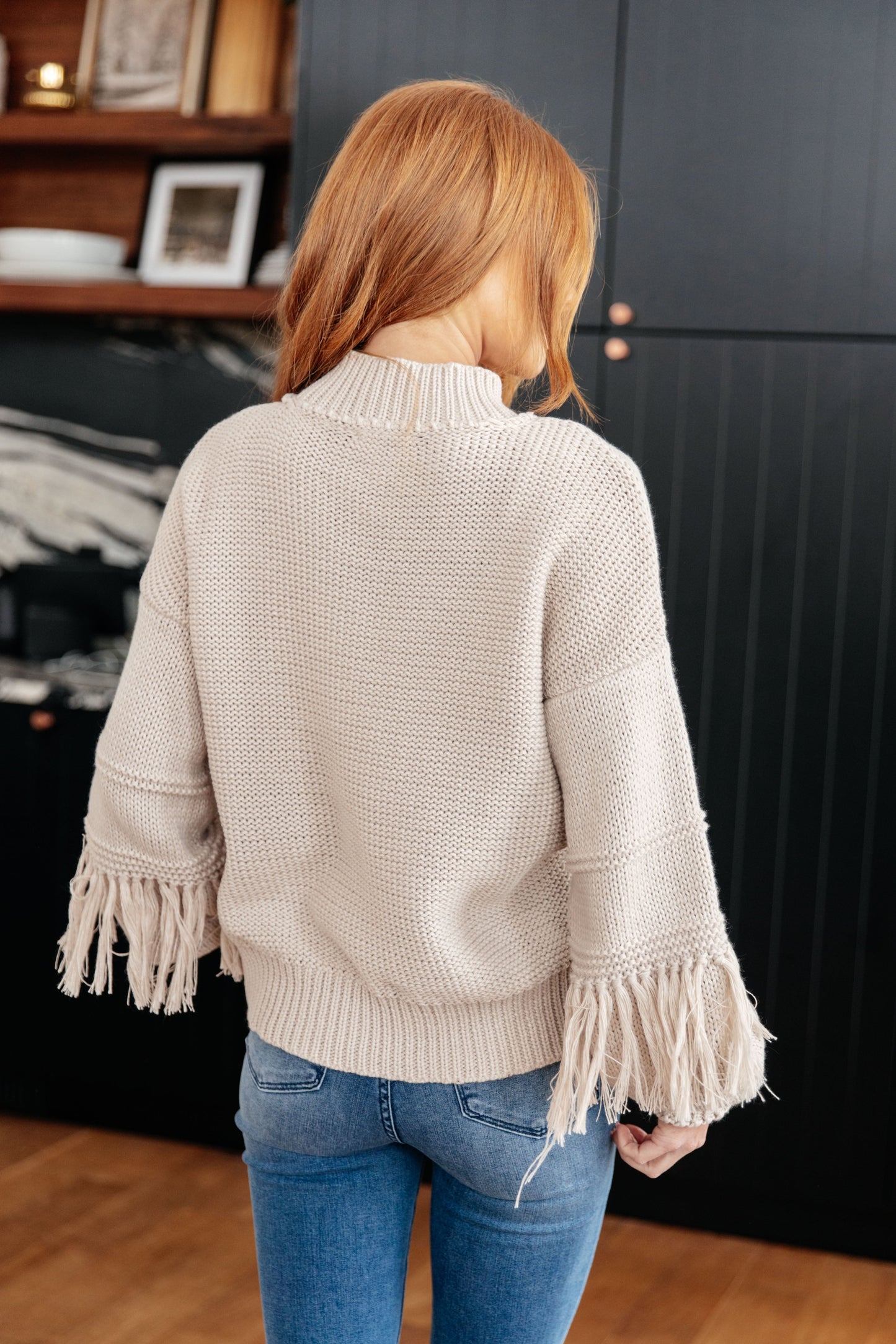 Handle It All Fringe Detail Sweater Ivory