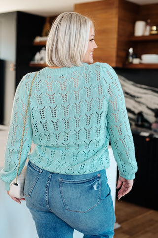 Hole In One Sheer Pointelle Knit Sweater-Sweaters-Ave Shops-Motis & Co Boutique, Women's Fashion Boutique in Carthage, Missouri