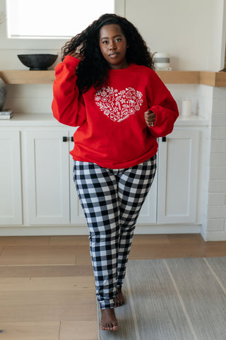 Holiday Heart Sweatshirt-Pullovers-Ave-Motis & Co Boutique, Women's Fashion Boutique in Carthage, Missouri