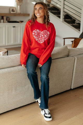 Holiday Heart Sweatshirt-Pullovers-Ave-Motis & Co Boutique, Women's Fashion Boutique in Carthage, Missouri