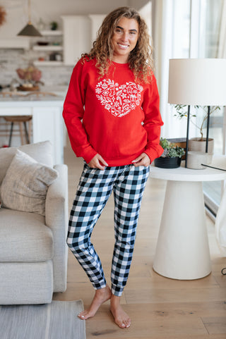 Holiday Heart Sweatshirt-Pullovers-Ave-Motis & Co Boutique, Women's Fashion Boutique in Carthage, Missouri