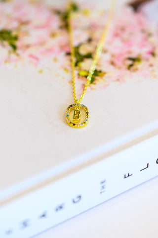 Mi Amor Gold Dipped Initial Necklace-Necklaces-Ave-Motis & Co Boutique, Women's Fashion Boutique in Carthage, Missouri