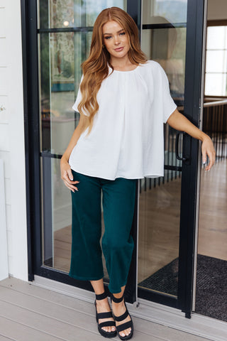 Mild Moments Pleat Detail Top-Short Sleeves-Ave-Motis & Co Boutique, Women's Fashion Boutique in Carthage, Missouri