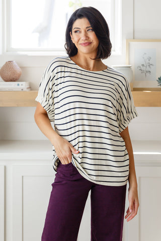 Much Ado About Nothing Striped Top-Short Sleeves-Ave-Motis & Co Boutique, Women's Fashion Boutique in Carthage, Missouri