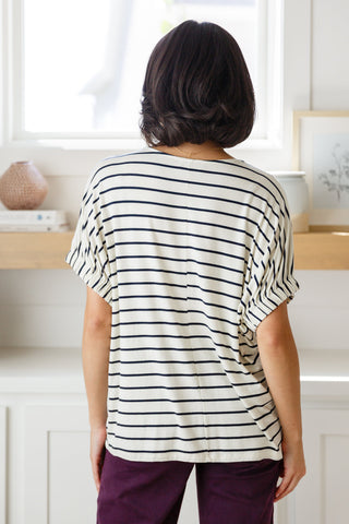 Much Ado About Nothing Striped Top-Short Sleeves-Ave-Motis & Co Boutique, Women's Fashion Boutique in Carthage, Missouri