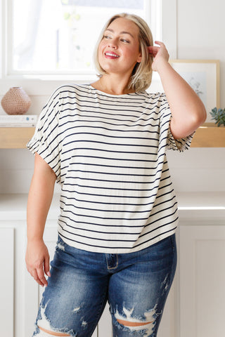 Much Ado About Nothing Striped Top-Short Sleeves-Ave-Motis & Co Boutique, Women's Fashion Boutique in Carthage, Missouri