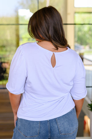 New Days Ahead White Blouse-Short Sleeves-Ave-Motis & Co Boutique, Women's Fashion Boutique in Carthage, Missouri