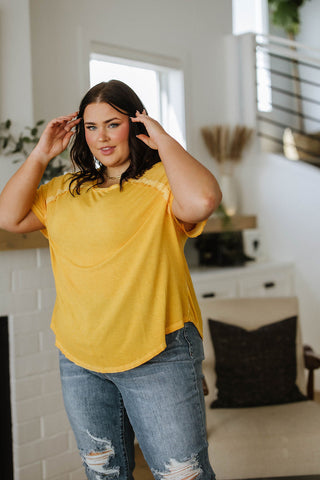 New Edition Mineral Wash T Shirt Yellow-Short Sleeves-Ave-Motis & Co Boutique, Women's Fashion Boutique in Carthage, Missouri