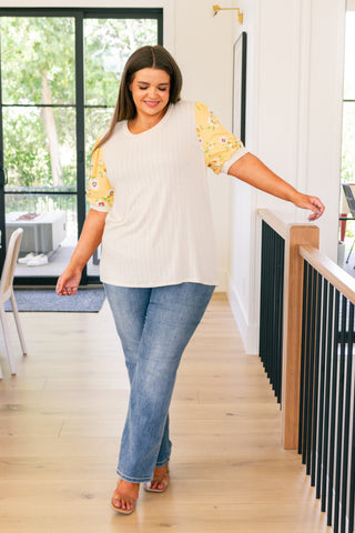 Primrose on Puff Sleeves Top-Short Sleeves-Ave Shops-Motis & Co Boutique, Women's Fashion Boutique in Carthage, Missouri