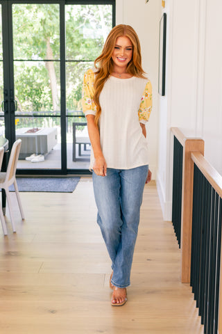 Primrose on Puff Sleeves Top-Short Sleeves-Ave Shops-Motis & Co Boutique, Women's Fashion Boutique in Carthage, Missouri