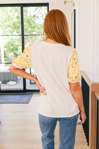 Primrose on Puff Sleeves Top-Short Sleeves-Ave Shops-Motis & Co Boutique, Women's Fashion Boutique in Carthage, Missouri