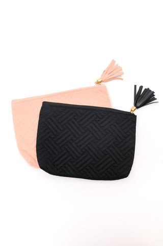 Quilted Travel Zip Pouch in Pink-Handbags-Ave-Motis & Co Boutique, Women's Fashion Boutique in Carthage, Missouri