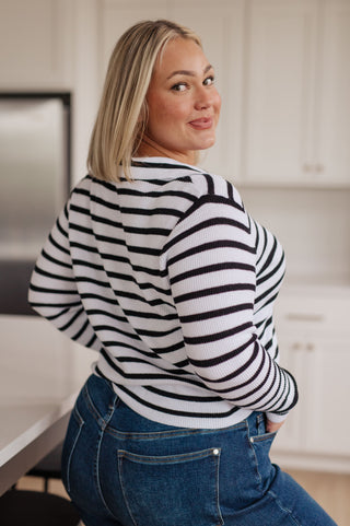 Self Improvement V-Neck Striped Sweater-Sweaters-Ave-Motis & Co Boutique, Women's Fashion Boutique in Carthage, Missouri