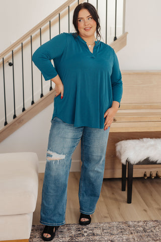 So Outstanding Top in Teal-Long Sleeves-Ave-Motis & Co Boutique, Women's Fashion Boutique in Carthage, Missouri