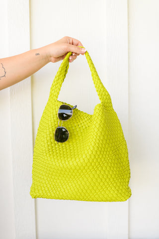 Woven and Worn Tote in Citron-Handbags-Ave-Motis & Co Boutique, Women's Fashion Boutique in Carthage, Missouri