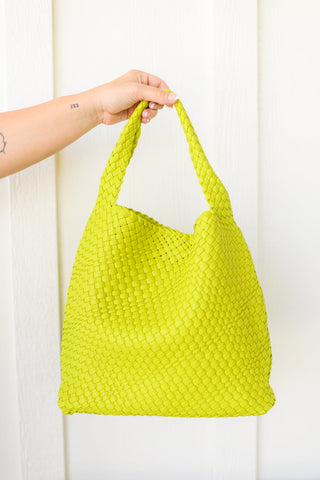 Woven and Worn Tote in Citron-Handbags-Ave-Motis & Co Boutique, Women's Fashion Boutique in Carthage, Missouri