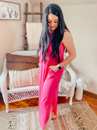 Tracy Pink Maxi Dress-Dresses-Zenana-Motis & Co Boutique, Women's Fashion Boutique in Carthage, Missouri