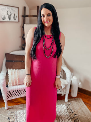 Tracy Pink Maxi Dress-Dresses-Zenana-Motis & Co Boutique, Women's Fashion Boutique in Carthage, Missouri