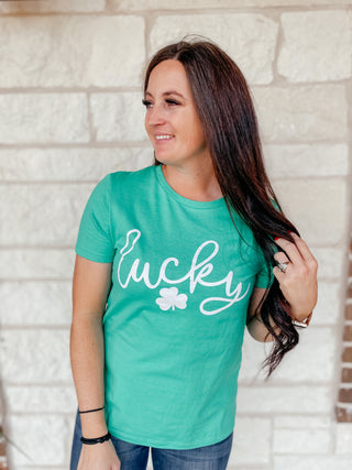 Lucky Graphic Tee-Graphic Tees-Dear Lover-Motis & Co Boutique, Women's Fashion Boutique in Carthage, Missouri