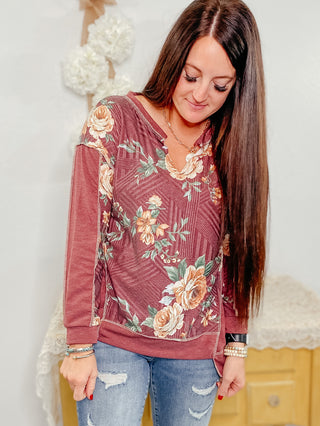 Sharla Floral Pullover Top-Pullovers-BiBi-Motis & Co Boutique, Women's Fashion Boutique in Carthage, Missouri