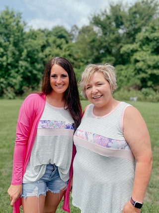 Hailey Pink and Gray Tank Top-Tanks-FB Group-Motis & Co Boutique, Women's Fashion Boutique in Carthage, Missouri