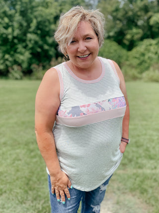 Hailey Pink and Gray Tank Top-Tanks-FB Group-Motis & Co Boutique, Women's Fashion Boutique in Carthage, Missouri