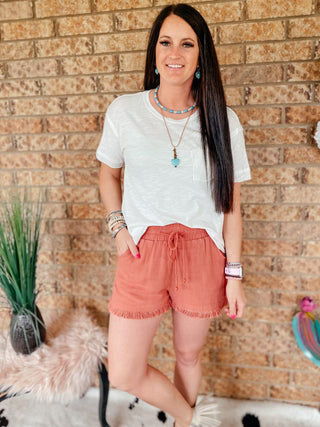 Curtis Clay Linen Shorts-Shorts-PROMESA-Motis & Co Boutique, Women's Fashion Boutique in Carthage, Missouri