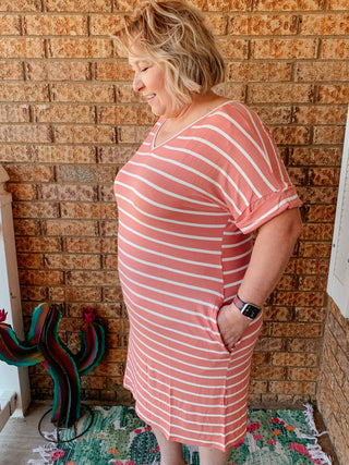 Alana Rose Striped Dress-Dresses-labor-Motis & Co Boutique, Women's Fashion Boutique in Carthage, Missouri