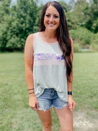 Hailey Pink and Gray Tank Top-Tanks-FB Group-Motis & Co Boutique, Women's Fashion Boutique in Carthage, Missouri