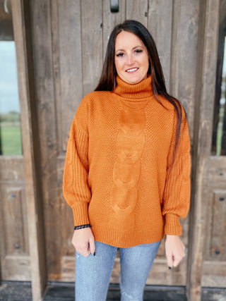 CeCe Cable Knit Pullover Sweater Coffee-Sweaters-Zenana-Motis & Co Boutique, Women's Fashion Boutique in Carthage, Missouri