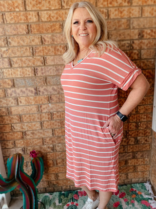 Alana Rose Striped Dress-Dresses-labor-Motis & Co Boutique, Women's Fashion Boutique in Carthage, Missouri