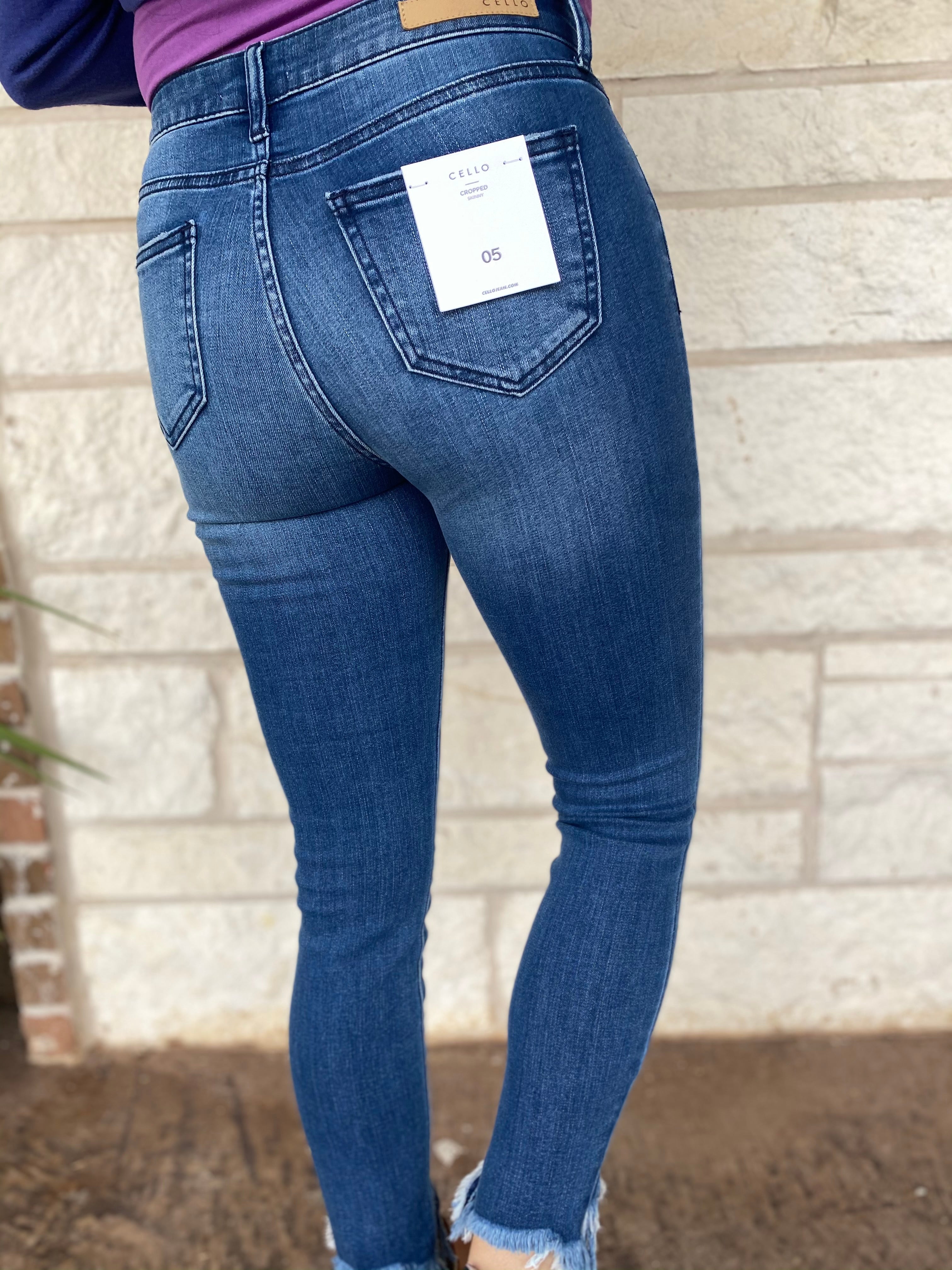 Jeans with fray on sale at the bottom