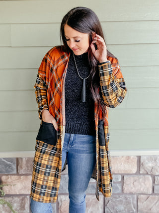 Piper Mix Plaid Cardigan-Cardigans-BiBi-Motis & Co Boutique, Women's Fashion Boutique in Carthage, Missouri