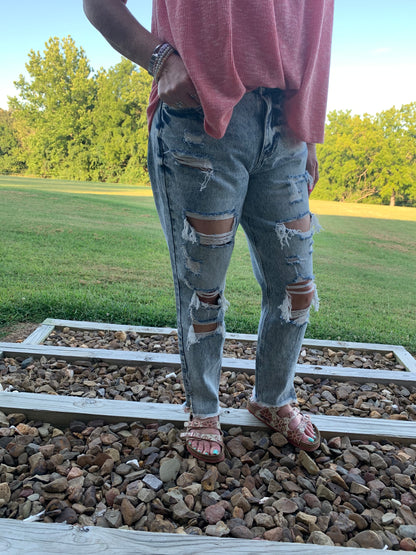 Cody High Rise Distressed Jeans