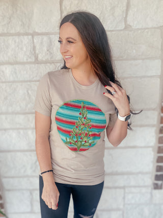 SERAPE CHRISTMAS CACTUS TREE TEE-Graphic Tees-Crazy Train-Motis & Co Boutique, Women's Fashion Boutique in Carthage, Missouri