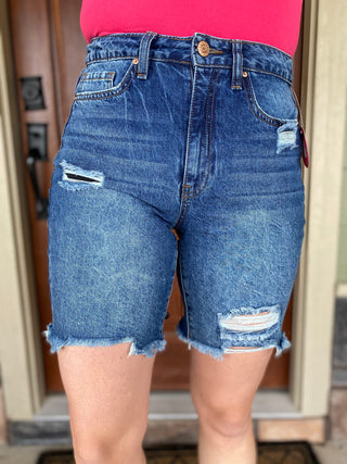 Chase Distressed Denim Shorts-Shorts-YMI-Motis & Co Boutique, Women's Fashion Boutique in Carthage, Missouri