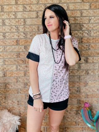 Emry Pink Animal Print Top-Short Sleeves-RC-Motis & Co Boutique, Women's Fashion Boutique in Carthage, Missouri