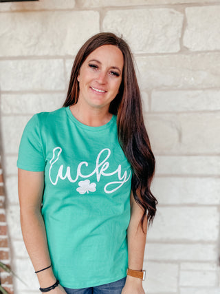 Lucky Graphic Tee-Graphic Tees-Dear Lover-Motis & Co Boutique, Women's Fashion Boutique in Carthage, Missouri