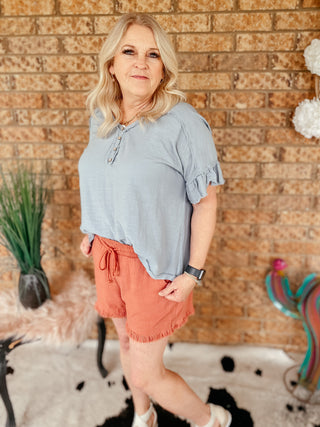 Curtis Clay Linen Shorts-Shorts-PROMESA-Motis & Co Boutique, Women's Fashion Boutique in Carthage, Missouri